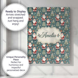 Personalised Name Cute Santa Trees Gifts Custom  Unique Gift Idea Elegant Feature Canvas Wall Art Print Decor Picture Ready to Hang