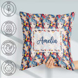 Custom Name Anime Girl Blue Hair Paint Splash Artistic Pattern Square Filled Cushion Throw Pillow Sofa Bed Home Decor Zip Washable UK Made
