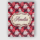 Personalised Name Watercolor Santa Faces Custom  Unique Gift Idea Elegant Feature Canvas Wall Art Print Decor Picture Ready to Hang