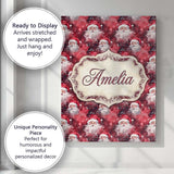 Personalised Name Watercolor Santa Faces Custom  Unique Gift Idea Elegant Feature Canvas Wall Art Print Decor Picture Ready to Hang