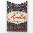 Tiny Santa Star Snow Dark Blue Christmas Cute Festive Repeat Lovely  Personalised Custom Name Super Soft Fleece Blanket Bed Sofa Throw