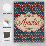 Personalised Name Tiny Santa Star Snow Dark Custom  Bespoke Interior Contemporary Canvas Wall Art Print Decor Picture Ready to Hang