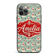 Santa Village Trees Houses Snowy Printed Design Custom Name Protective Phone Case Mobile Cover Durable Everyday Smartphone Shock Resistant