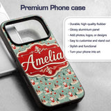 Santa Village Trees Houses Snowy Printed Design Custom Name Protective Phone Case Mobile Cover Durable Everyday Smartphone Shock Resistant