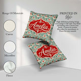Custom Name Santa Village Trees Houses Snowy Landscape Christmas Square Filled Cushion Throw Pillow Sofa Bed Home Decor Zip Washable UK Made