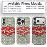 Santa Village Trees Houses Snowy Printed Design Custom Name Protective Phone Case Mobile Cover Durable Everyday Smartphone Shock Resistant