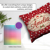 Custom Name Classic Santa Snow Red Christmas Traditional Festive Square Filled Cushion Throw Pillow Sofa Bed Home Decor Zip Washable UK Made