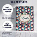 Personalised Name Colorful Abstract Santa Custom  Unique Gift Idea Elegant Feature Canvas Wall Art Print Decor Picture Ready to Hang