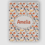 Personalised Name Cute Chibi Kids Floral Pattern Kawaii Character Custom  Bespoke Canvas Wall Art Print Decor Picture Ready to Hang