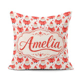 Custom Name Watercolor Santa Stars White Background Soft Festive Square Filled Cushion Throw Pillow Sofa Bed Home Decor Zip Washable UK Made