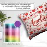 Custom Name Watercolor Santa Stars White Background Soft Festive Square Filled Cushion Throw Pillow Sofa Bed Home Decor Zip Washable UK Made