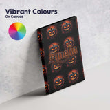 Personalised Name Glowing Halloween Pumpkin Custom  Bespoke Interior Contemporary Canvas Wall Art Print Decor Picture Ready to Hang