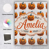 Personalised Name Grunge Style Pumpkin Custom  Modern Room Accent Elegant Feature Canvas Wall Art Print Decor Picture Ready to Hang