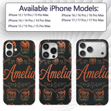 Creepy Pumpkin Ocean Waves Dark Printed Design Custom Name Protective Phone Case Mobile Cover Durable Everyday Smartphone Shock Resistant