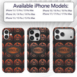 Spooky Pumpkin Moon Branches Dark Printed Design Custom Name Protective Phone Case Mobile Cover Durable Everyday Smartphone Shock Resistant