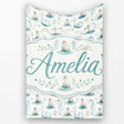 Cute Baby Seal Pups with Seaweed Soft Pastel Background Seamless  Personalised Custom Name Super Soft Fleece Blanket Bed Sofa Throw