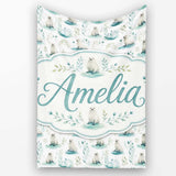 Cute Baby Seal Pups with Seaweed Soft Pastel Background Seamless  Personalised Custom Name Super Soft Fleece Blanket Bed Sofa Throw