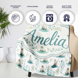 Cute Baby Seal Pups with Seaweed Soft Pastel Background Seamless  Personalised Custom Name Super Soft Fleece Blanket Bed Sofa Throw