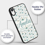 Cute Baby Seal Pups with Seaweed Soft Pastel Custom Name Protective Phone Case Mobile Cover Durable Everyday Smartphone Shock Resistant