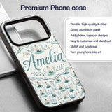 Cute Baby Seal Pups with Seaweed Soft Pastel Custom Name Protective Phone Case Mobile Cover Durable Everyday Smartphone Shock Resistant