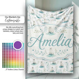 Cute Baby Seal Pups with Seaweed Soft Pastel Background Seamless  Personalised Custom Name Super Soft Fleece Blanket Bed Sofa Throw