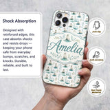 Cute Baby Seal Pups with Seaweed Soft Pastel Custom Name Protective Phone Case Mobile Cover Durable Everyday Smartphone Shock Resistant