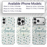 Cute Baby Seal Pups with Seaweed Soft Pastel Custom Name Protective Phone Case Mobile Cover Durable Everyday Smartphone Shock Resistant