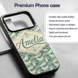 Elegant Swimming Seals in Ocean Printed Design Custom Name Protective Phone Case Mobile Cover Durable Everyday Smartphone Shock Resistant