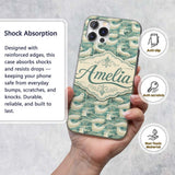 Elegant Swimming Seals in Ocean Printed Design Custom Name Protective Phone Case Mobile Cover Durable Everyday Smartphone Shock Resistant