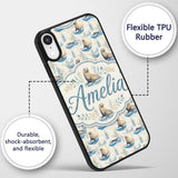 Adorable Seal Illustration with Coastal Plants Custom Name Protective Phone Case Mobile Cover Durable Everyday Smartphone Shock Resistant
