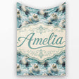 Realistic Seals Swimming in Water Blue Ocean Texture Seamless Lovely  Personalised Custom Name Super Soft Fleece Blanket Bed Sofa Throw