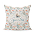 Custom Name Seal Pair with Soft Coral Splash Background Seamless Square Filled Cushion Throw Pillow Sofa Bed Home Decor Zip Washable UK Made