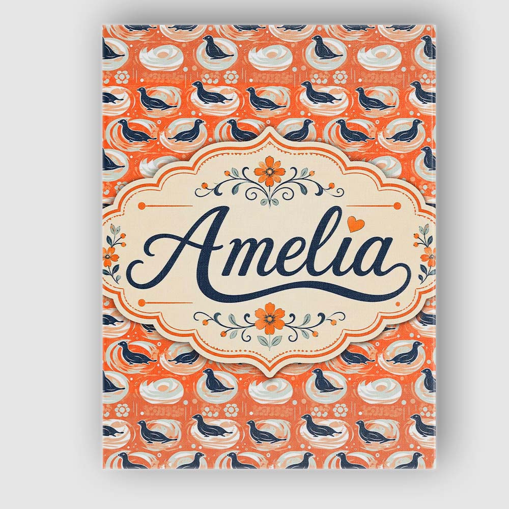 Personalised Name Modern Abstract Seal on Custom  Unique Gift Idea Elegant Feature Canvas Wall Art Print Decor Picture Ready to Hang