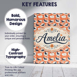 Personalised Name Modern Abstract Seal on Custom  Unique Gift Idea Elegant Feature Canvas Wall Art Print Decor Picture Ready to Hang