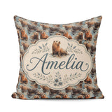 Custom Name Cartoon Seal Shapes in Blue Minimal Seamless Pattern Square Filled Cushion Throw Pillow Sofa Bed Home Decor Zip Washable UK Made