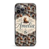 Cute Cartoon Seal Shapes in Blue Minimal Modern Custom Name Protective Phone Case Mobile Cover Durable Everyday Smartphone Shock Resistant