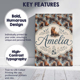 Personalised Name Cute Cartoon Seal Shapes Custom  Unique Gift Idea Elegant Feature Canvas Wall Art Print Decor Picture Ready to Hang