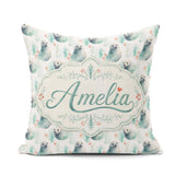 Custom Name Painterly Seals Swimming in Deep Blue Ocean Artistic Square Filled Cushion Throw Pillow Sofa Bed Home Decor Zip Washable UK Made