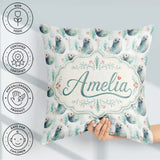 Custom Name Painterly Seals Swimming in Deep Blue Ocean Artistic Square Filled Cushion Throw Pillow Sofa Bed Home Decor Zip Washable UK Made