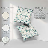 Custom Name Painterly Seals Swimming in Deep Blue Ocean Artistic Square Filled Cushion Throw Pillow Sofa Bed Home Decor Zip Washable UK Made