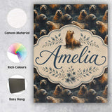 Personalised Name Warm Brown Seals in Water Custom  Bespoke Interior Contemporary Canvas Wall Art Print Decor Picture Ready to Hang