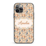 Artistic Female Portrait Cream Blue Abstract Custom Name Protective Phone Case Mobile Cover Durable Everyday Smartphone Shock Resistant