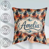 Custom Name Bright Blue Ocean Swimming Artistic Seamless Pattern Square Filled Cushion Throw Pillow Sofa Bed Home Decor Zip Washable UK Made