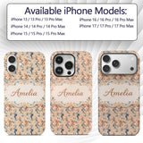 Artistic Female Portrait Cream Blue Abstract Custom Name Protective Phone Case Mobile Cover Durable Everyday Smartphone Shock Resistant