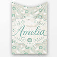 Cute Seal and Coral Watercolour Pastel Ocean Scene Seamless Pattern  Personalised Custom Name Super Soft Fleece Blanket Bed Sofa Throw