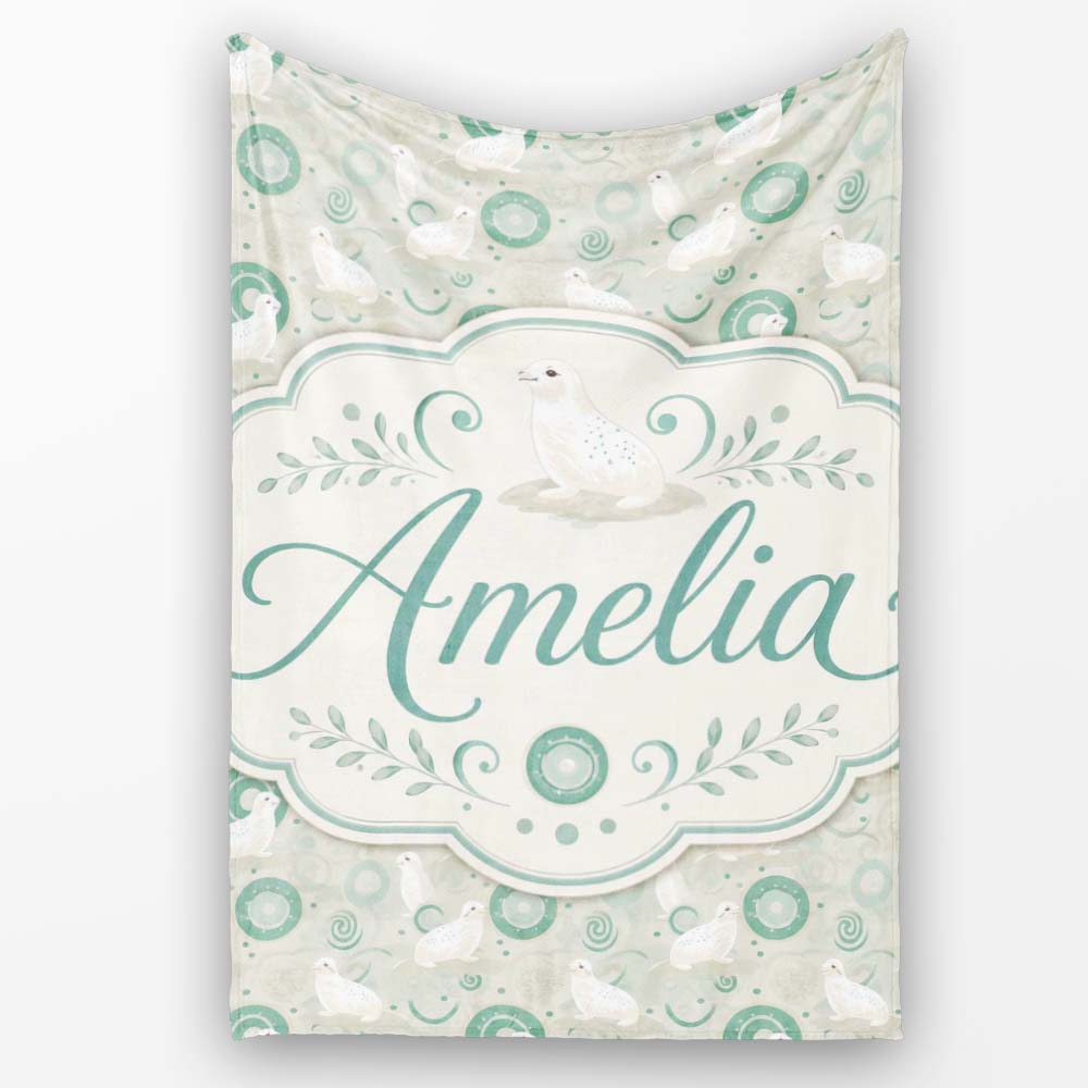 Cute Seal and Coral Watercolour Pastel Ocean Scene Seamless Pattern  Personalised Custom Name Super Soft Fleece Blanket Bed Sofa Throw