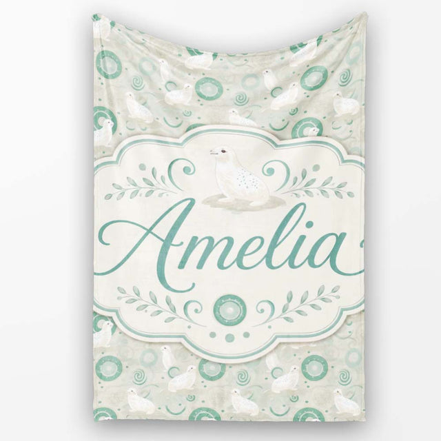 Cute Seal and Coral Watercolour Pastel Ocean Scene Seamless Pattern  Personalised Custom Name Super Soft Fleece Blanket Bed Sofa Throw