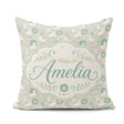 Custom Name Seal and Coral Pastel Ocean Scene Seamless Pattern Square Filled Cushion Throw Pillow Sofa Bed Home Decor Zip Washable UK Made