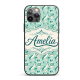 Decorative Stylised Seals with Swirl Ocean Motifs Custom Name Protective Phone Case Mobile Cover Durable Everyday Smartphone Shock Resistant