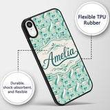 Decorative Stylised Seals with Swirl Ocean Motifs Custom Name Protective Phone Case Mobile Cover Durable Everyday Smartphone Shock Resistant